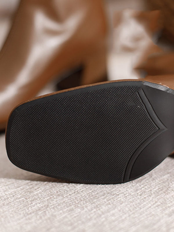 Split-Joint Square-Toe Zipper Boots - Image 15