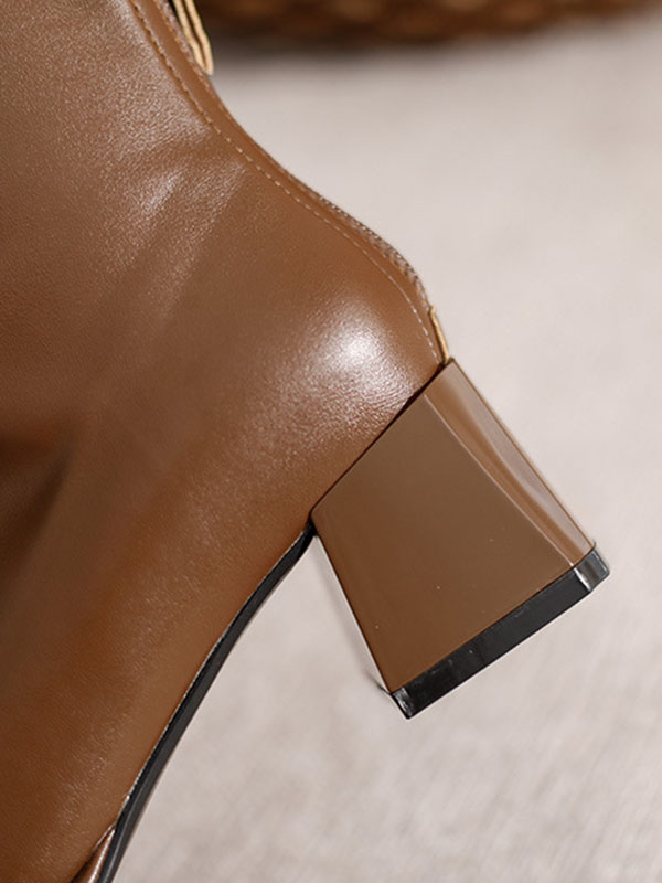 Split-Joint Square-Toe Zipper Boots - Image 13