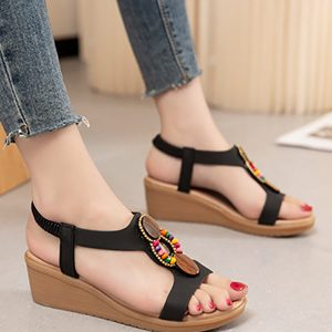 Elasticity Open Toe Peep Toe Sandals Wedges & Flatform