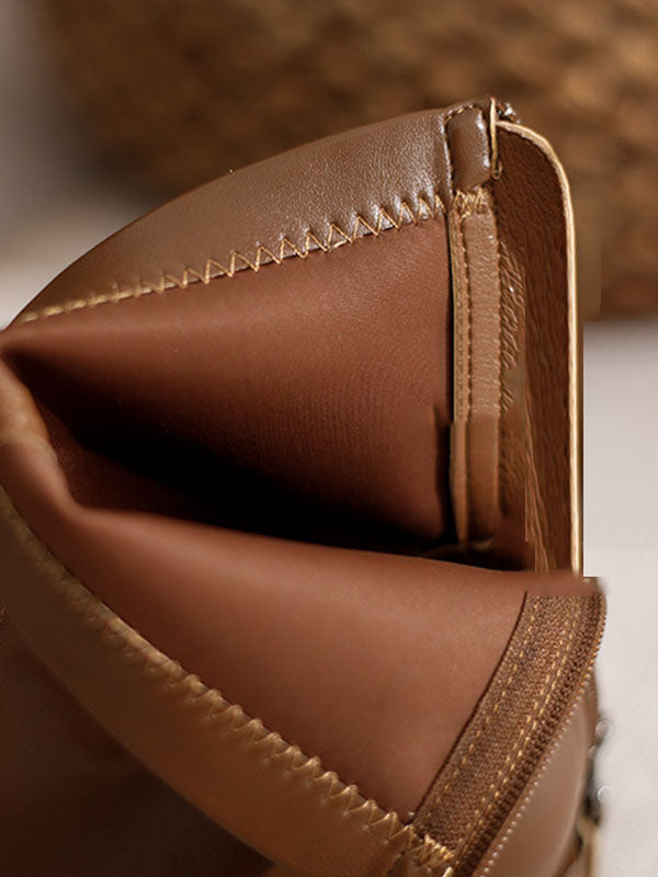 Split-Joint Square-Toe Zipper Boots - Image 14